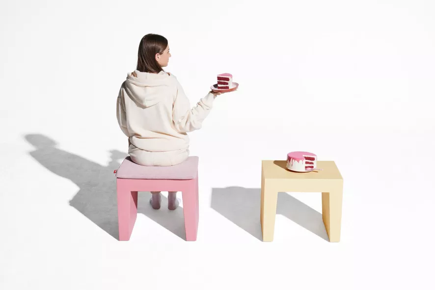 Fatboy Zitkussen Voor Concrete Seat Kruk Weave Indoor Honey - Afbeelding 2