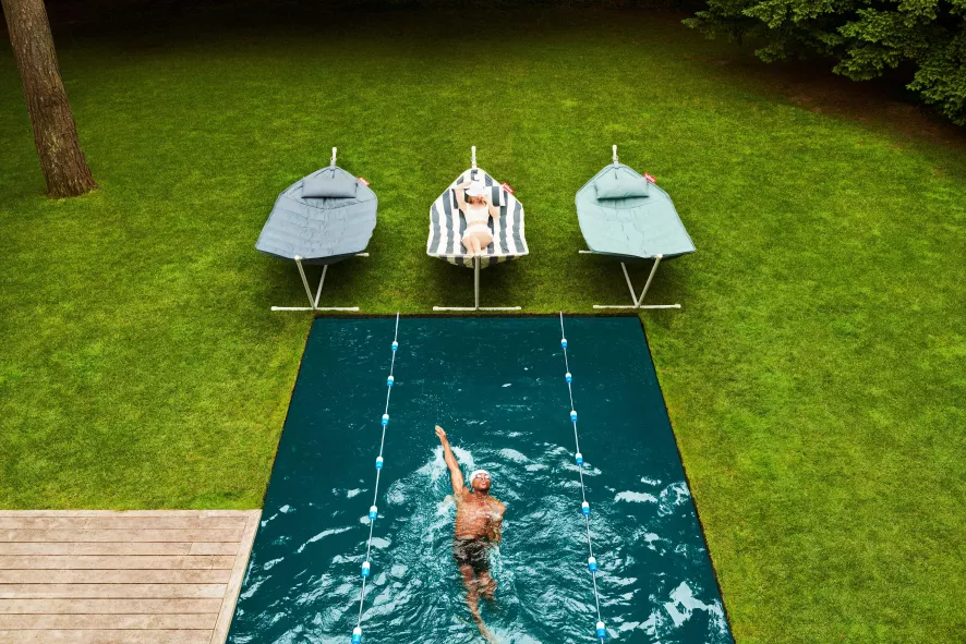 Fatboy Headdemock Superb Hangmat Storm Blue Rack Light Grey - Afbeelding 4