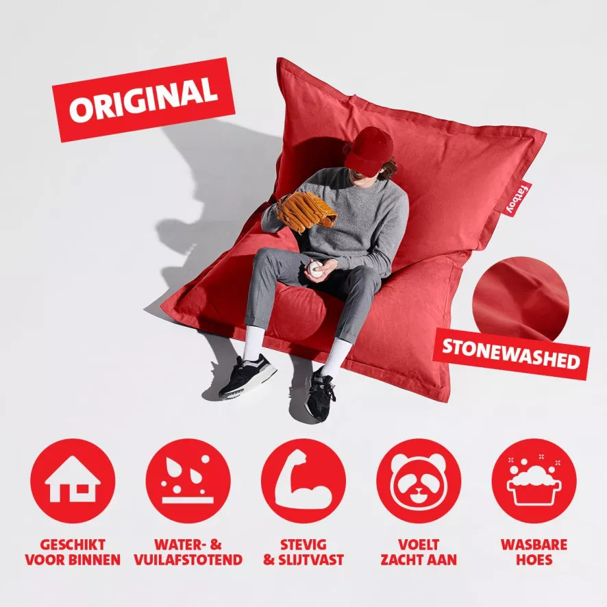 Fatboy Original Stonewashed Zitzak Zilvergrijs - Afbeelding 16