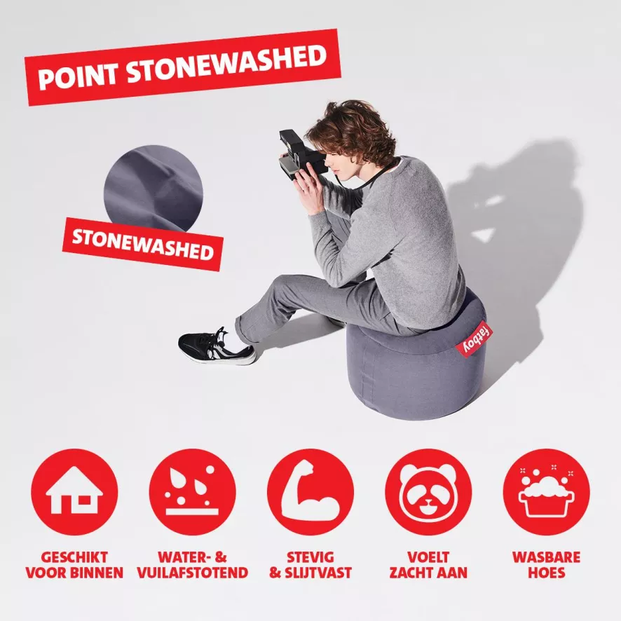 Fatboy Point Stonewashed Poef Grijs - Afbeelding 11