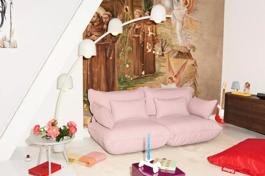 Fatboy Puff Weave Kussen 65x38 Bubble Pink - Afbeelding 4