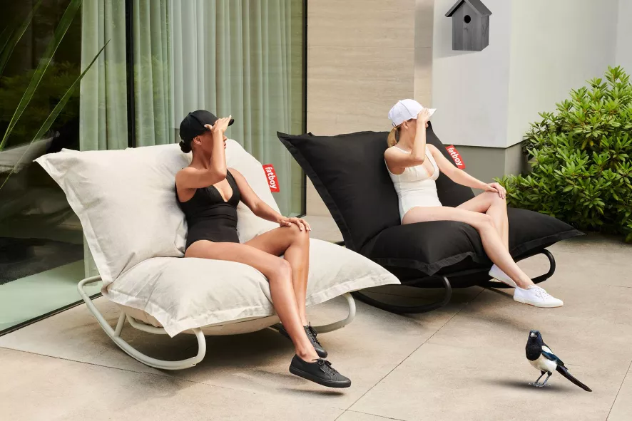 Fatboy Rock 'n Roll Schommelstoel Zwart Outdoor Zitzak Seafoam - Afbeelding 3