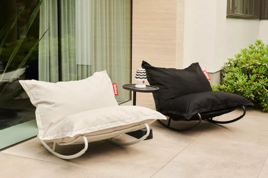 Fatboy Rock 'n Roll Schommelstoel Zwart Outdoor Zitzak Seafoam - Afbeelding 4