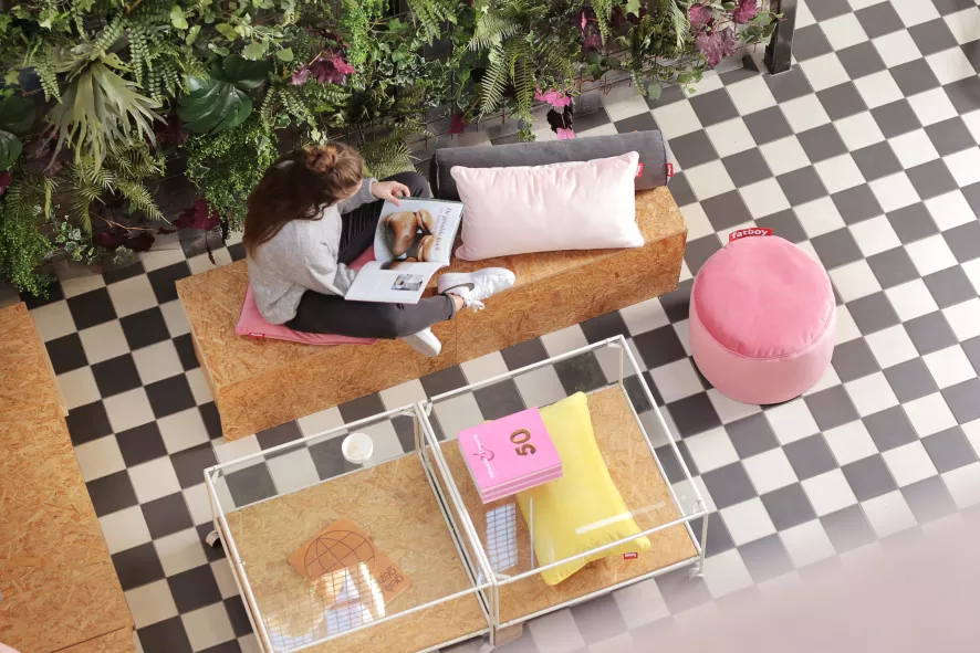 Fatboy Square Velvet Kussen 50x50 Recycled Sage - Afbeelding 6